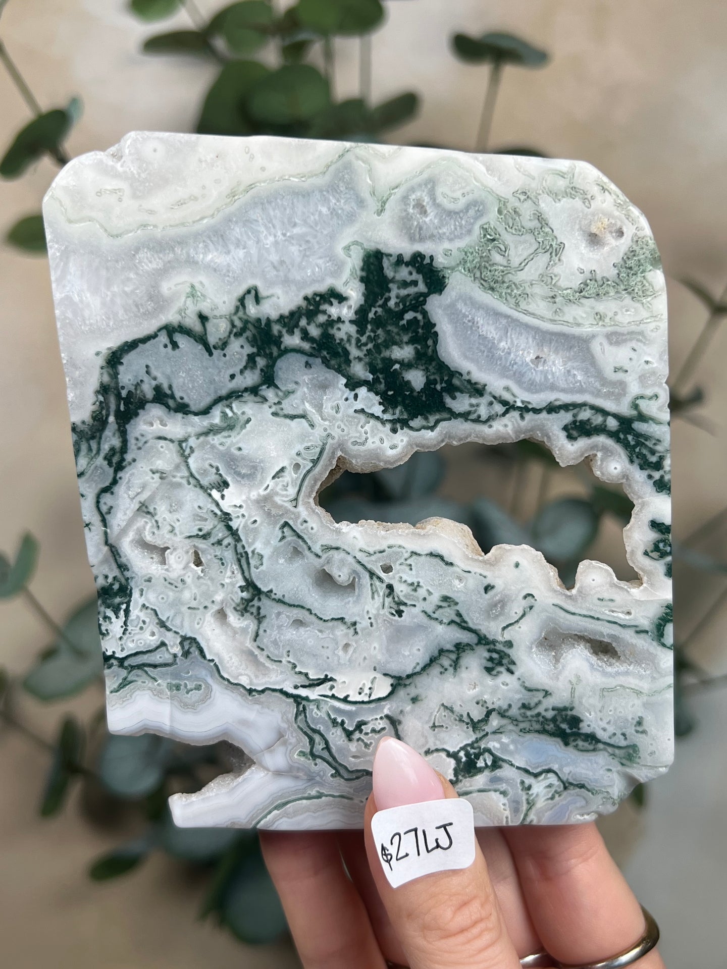Moss Agate Slabs with Stands (6 options)